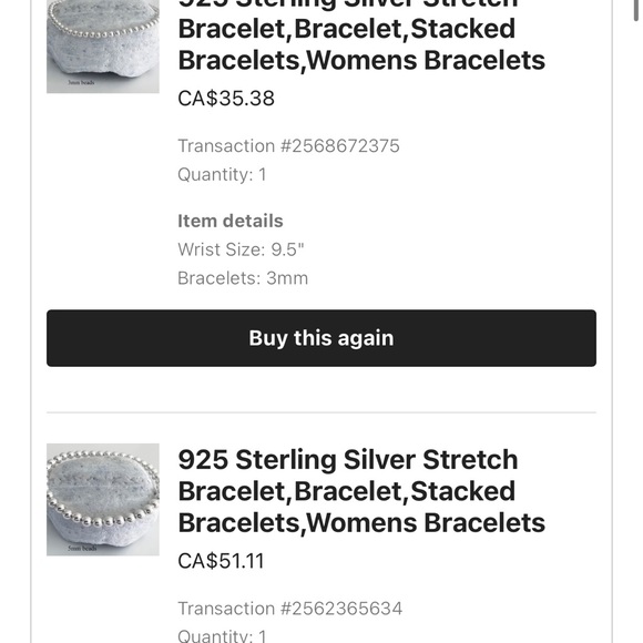 5 silver beaded bracelets size Large - Picture 5 of 7